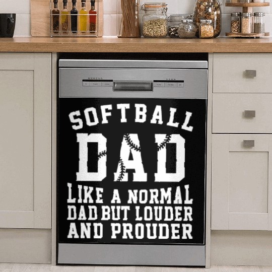 Prouder Softball Dad Funny Daddy Father's Day Dish Washer Covers
