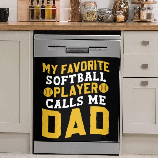 Calls Me Softball Dad Funny Daddy Father's Day Dish Washer Covers