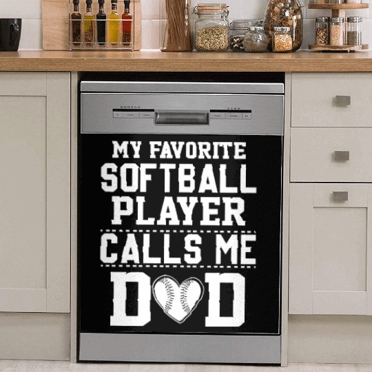 Calls Me Softball Dad Funny Daddy Father's Day Dish Washer Covers