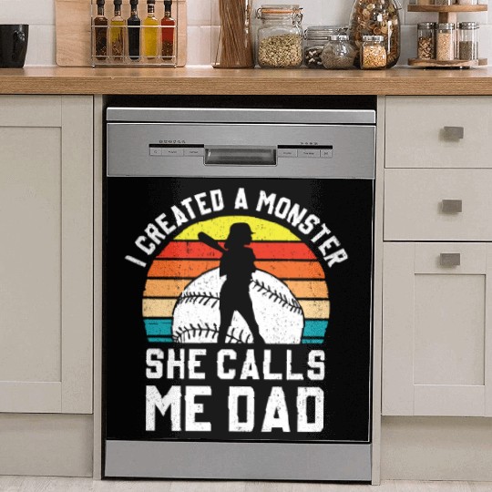 Calls Me Softball Dad Funny Daddy Father's Day Dish Washer Covers