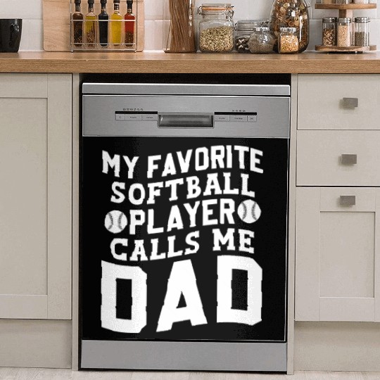 Calls Me Softball Dad Funny Daddy Father's Day Dish Washer Covers