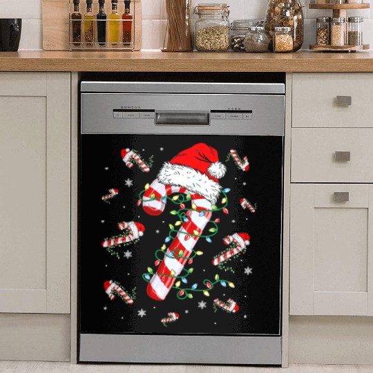 Candy Cane Lights Christmas Dish Washer Covers