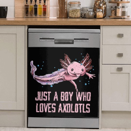 Just a Boy Who Loves Axolotl Salamander Funny Axol Dish Washer Covers