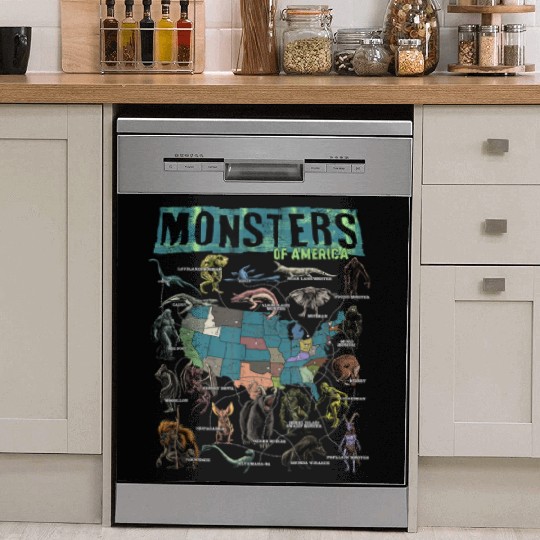Cryptid Monsters Folklore Creature Cryptozoology Dish Washer Covers