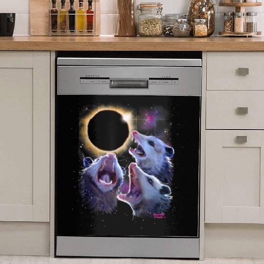 Opossums Howling Eclipse Possum Dish Washer Covers