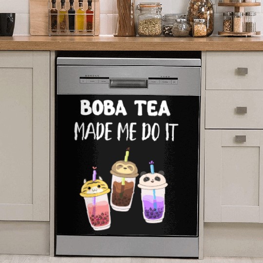 Boba Tea Made Me Do It Bubble Japan K-pop Korean Dish Washer Covers