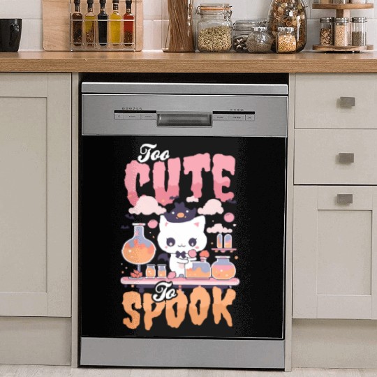 Halloween Chemistry Teacher Too Cute To Spook Cat Dish Washer Covers