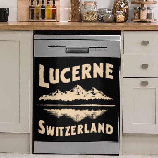 Lucerne Souvenir Switzerland Mountains Reflection Dish Washer Covers