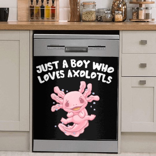 Just a Boy Who Loves Axolotl Salamander Funny Axol Dish Washer Covers