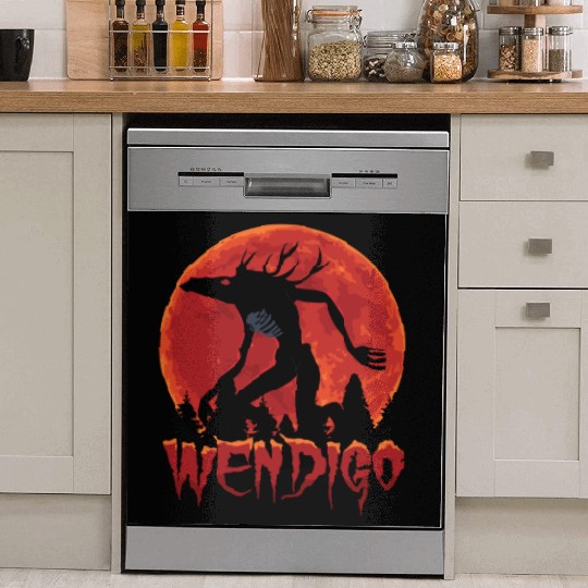 Cryptid Monsters Folk Wendigo Cryptid Creepy Dish Washer Covers
