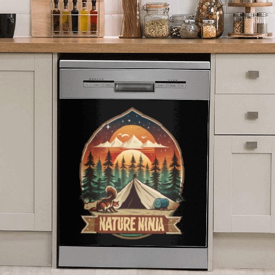Nature Ninja Squirrel Steals Food Sunset Style Dish Washer Covers
