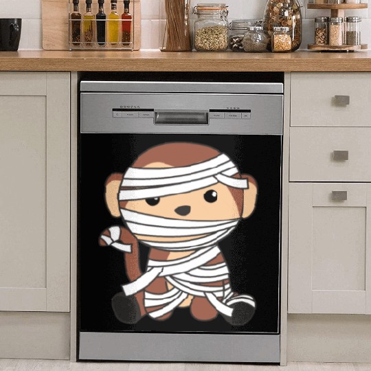 Monkey Mummy Pumpkin Monkeys Happy Halloween Dish Washer Covers