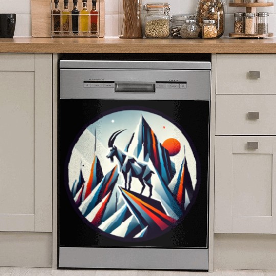 Abstract mountain goat Dish Washer Covers