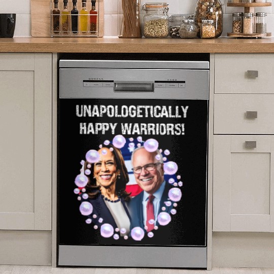 Harris & Walz Unapologetically happy warriors 2024 Dish Washer Covers