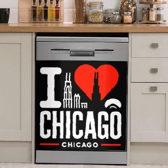 I Love Chicago The Windy City Chi-Town Dish Washer Covers