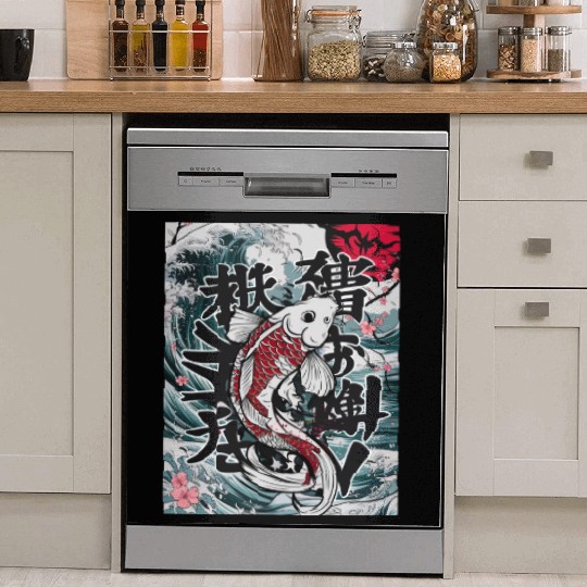 Funny Koi Fish Gift Men Women Cool Koi Fish Lover Dish Washer Covers