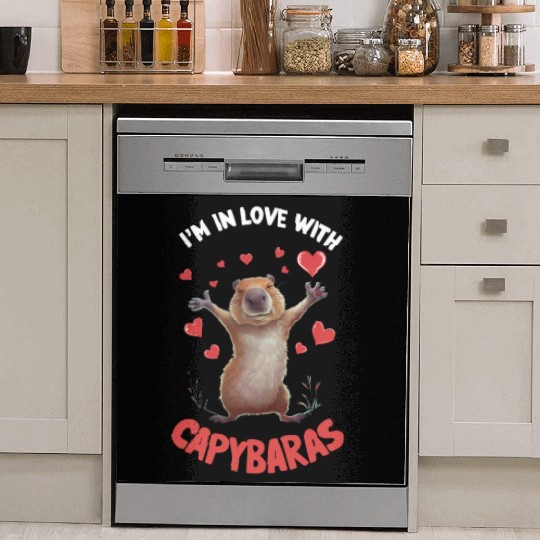 Heart Love In Love With Capybara Dish Washer Covers