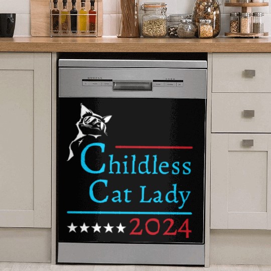 "Childless Cat Lady" Kamala Harris 2024 Dish Washer Covers