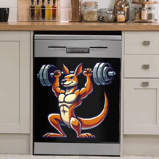 Kangaroo barbell gym fitness workout training Dish Washer Covers