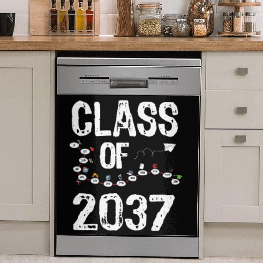 Funny Class of 2037 Grow With Me Back To School Dish Washer Covers
