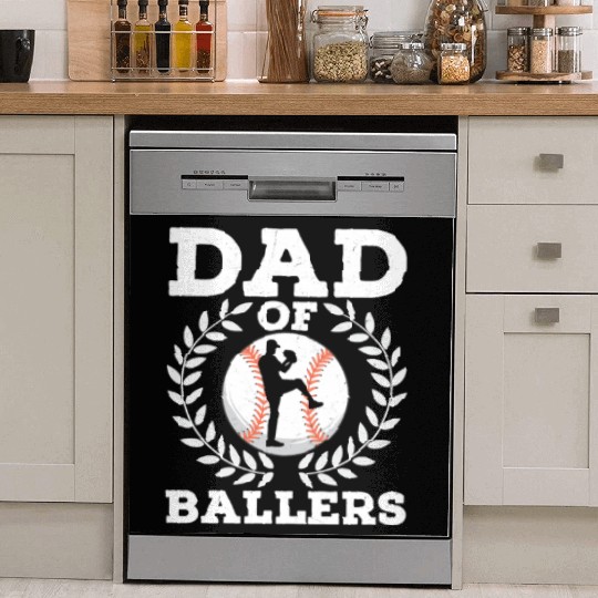 Dad Of Ballers Baseball Father Dish Washer Covers
