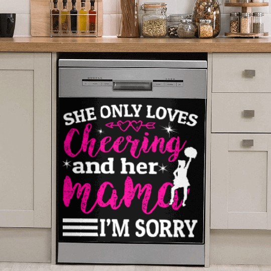Loves Cheer Mom Cheerleading Mommy Mother's Da Dish Washer Covers