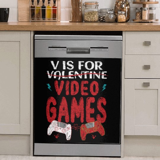 V Is For Valentine Video Games Dish Washer Covers