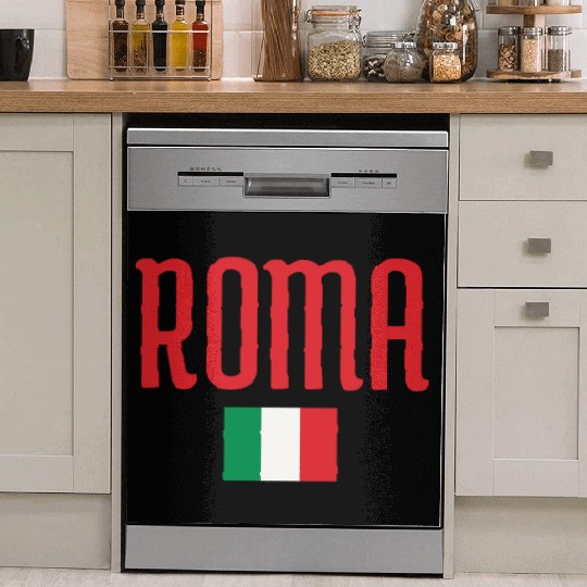 Vibrant Rome Italy Flag Typography Design Dish Washer Covers