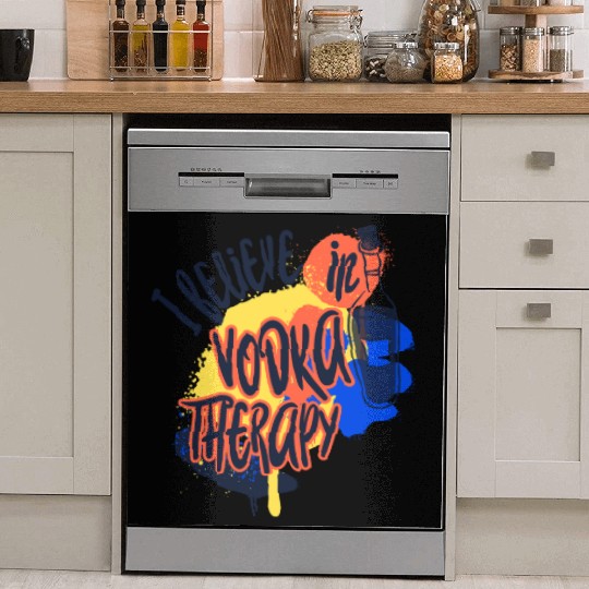 I Believe In Vodka Therapy Funny Alcohol Beer T-Sh Dish Washer Covers