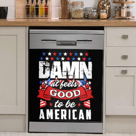 Damn It Feels Good To Be American Patriotic Stars Dish Washer Covers
