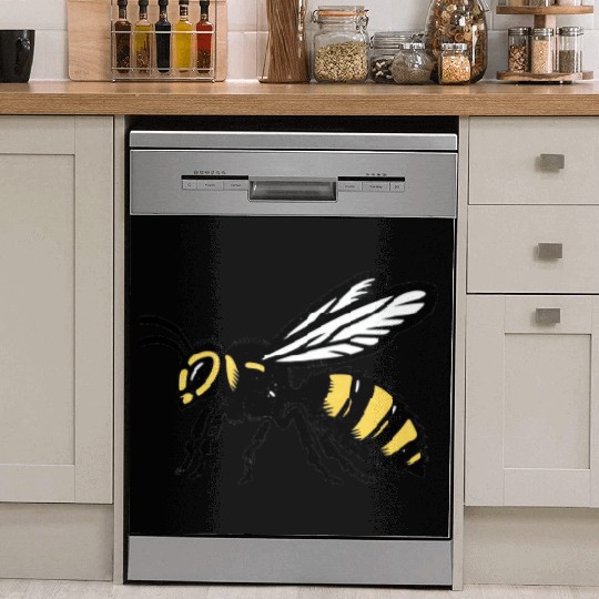Two Color Wasp Insect Art Dish Washer Covers