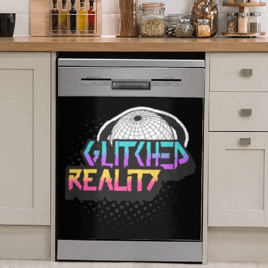 Glitched Reality - Futuristic Y2K Streetwear Dish Washer Covers
