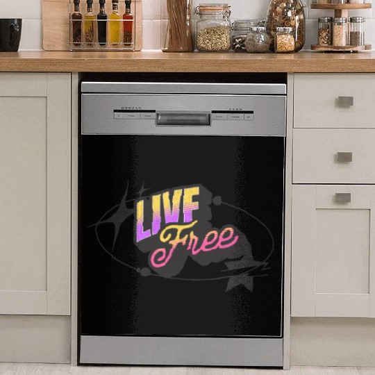 Live Free - Vibrant Y2K Streetwear Dish Washer Covers