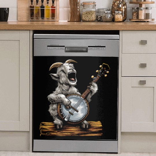 Goat Farm Animal Farmer Bluegrass Banjo Player Dish Washer Covers