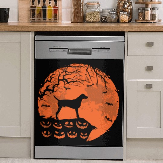 Weimaraner And Moon Halloween Funny Dog Lover Gift Dish Washer Covers