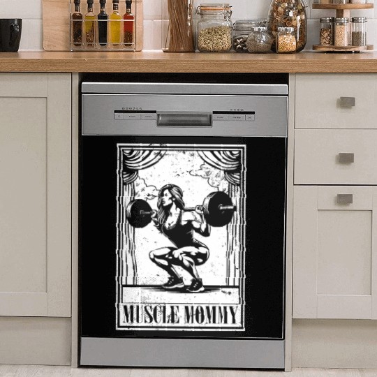 Tarot Cards Muscle Mommy Squatting Barbell Dish Washer Covers