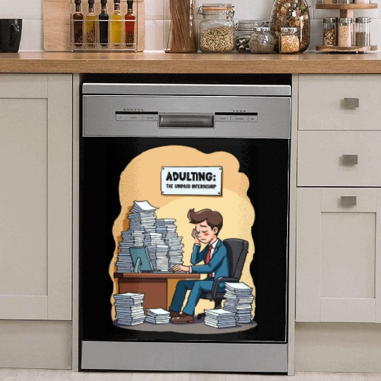 Adulting: The Unpaid Internship - Office Humor Dish Washer Covers