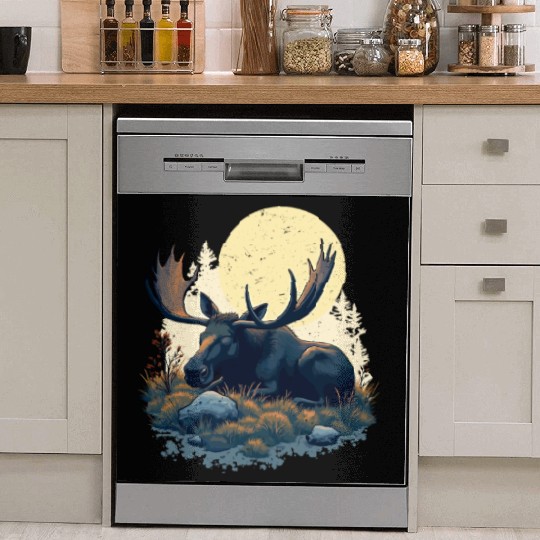 Sleepshirt Scandinavia Sleeping Moose Reindeer Dish Washer Covers
