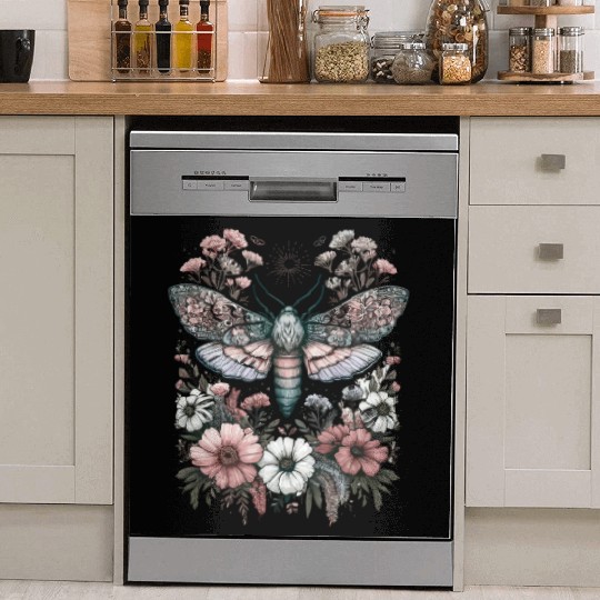 Fairycore Floral Moth Pastel Fairycore Aesthetic Dish Washer Covers