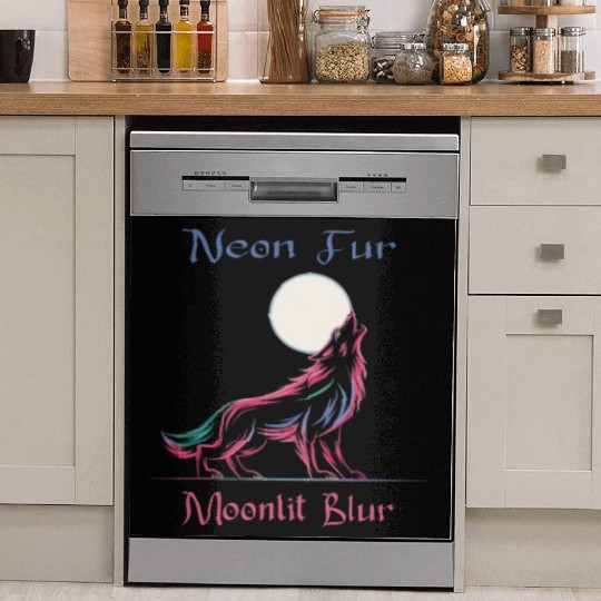 Neon Werewolf Dish Washer Covers