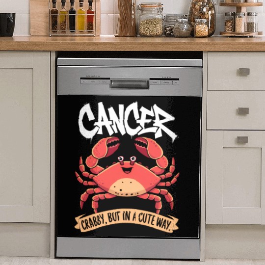 Crabby, But in a Cute Way Cancer Zodiac Sign Dish Washer Covers