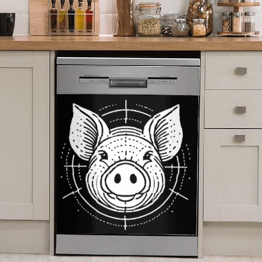 Pig face pigs vector farm animal path20 Dish Washer Covers