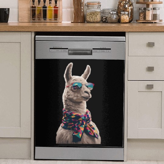 Cool Llama in Shades Dish Washer Covers