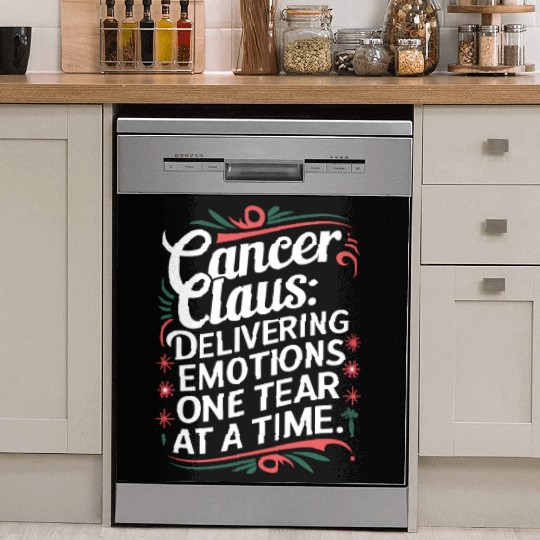 Cancer Claus: Delivering Emotions Funny Cancer Dish Washer Covers