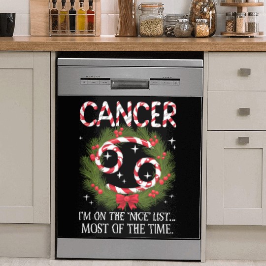 Cancer Zodiac Christmas: Nice List Dish Washer Covers