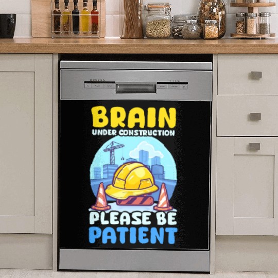 Depression Awareness Brain Under Construction Dish Washer Covers