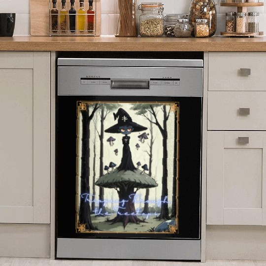 Tripping Through the Tree Tips Psychedelic Witch Dish Washer Covers