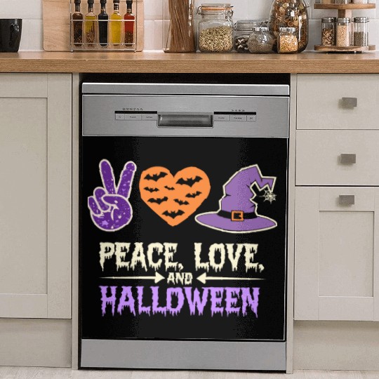 Peace, Love, and Halloween Spooky Halloween Dish Washer Covers