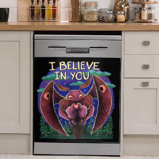 The Mothman Cryptid believe in you cute creature Dish Washer Covers