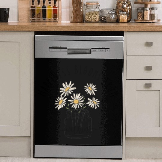 Inner Happiness Vintage Daisy Flowers Dish Washer Covers